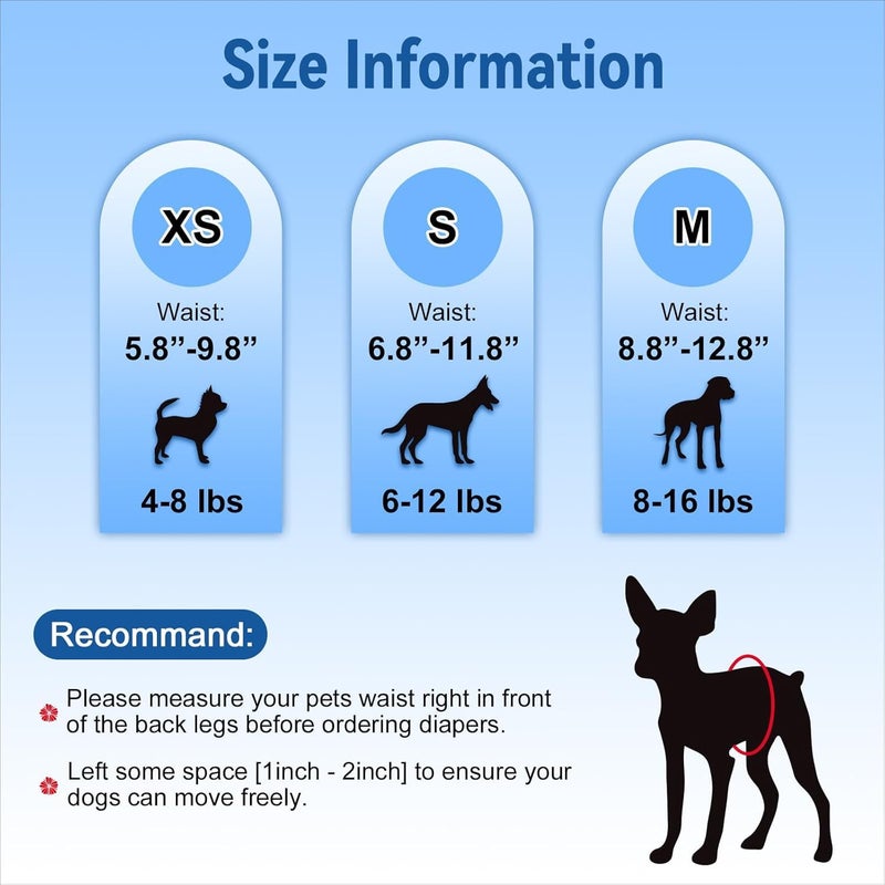 Pet Soft Dog Diapers Female, Disposable Dog Diapers, Cat Diaper for Female Cats, Puppy Diaper 8pcs Medium - Image 5
